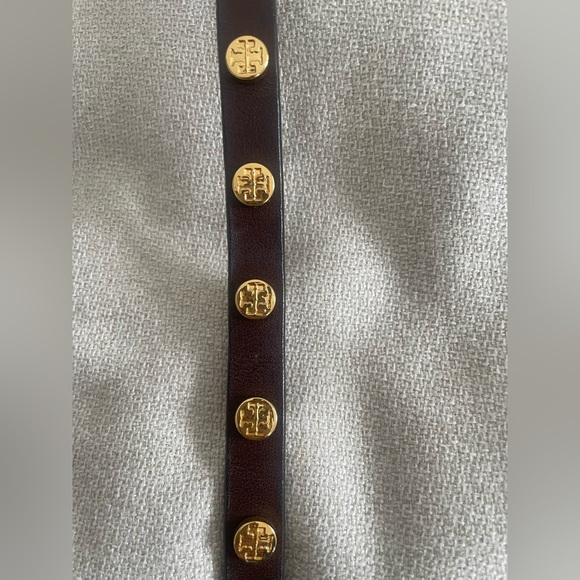 Tory Burch Miller Double Wrap Leather Bracelet – Brown & Gold - Picture 6 of 6
